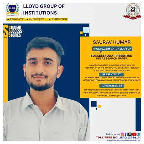 Saurav Kumar - Student Success Story, presented research paper