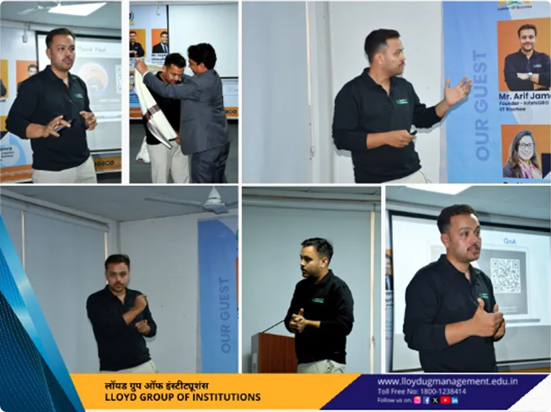 Entrepreneurship Cell E-Cell activities collage - Lloyd UG Management